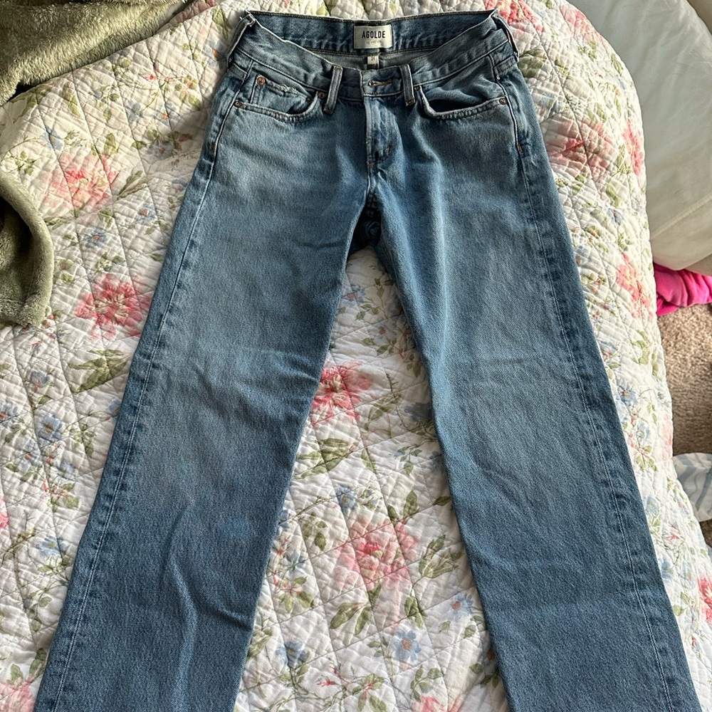 Agolde Low Rise Straight Leg Jeans